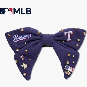 ❤️💙Lele Sadoughi MLB Texas Rangers Bow Barrette -NWT